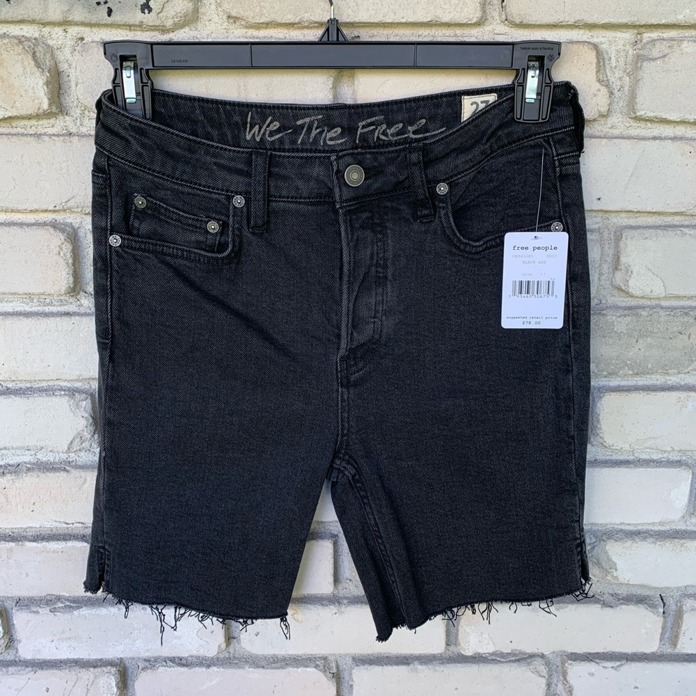 Free people black Bermuda shorts
